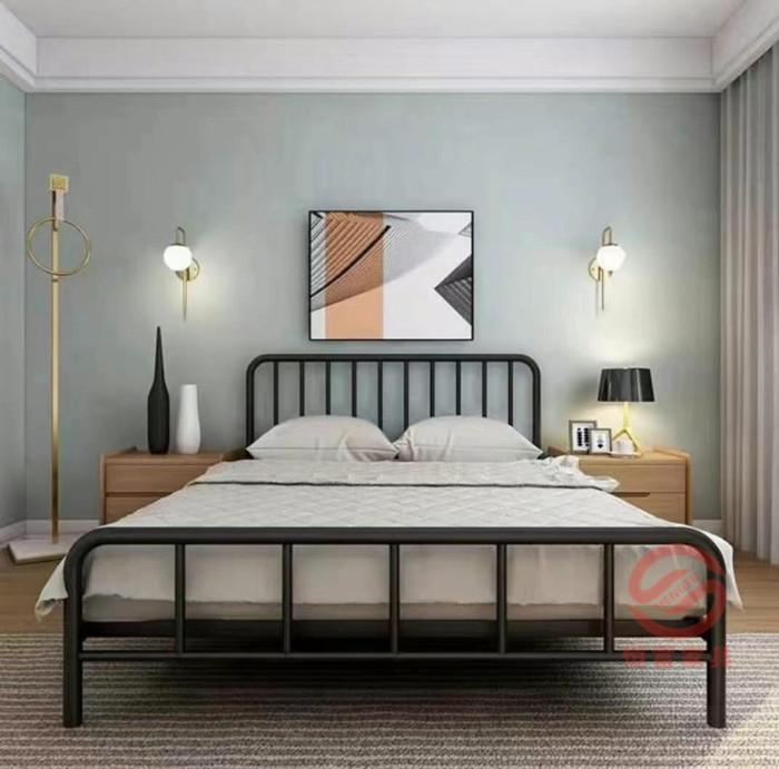 单层铁艺床  公寓床